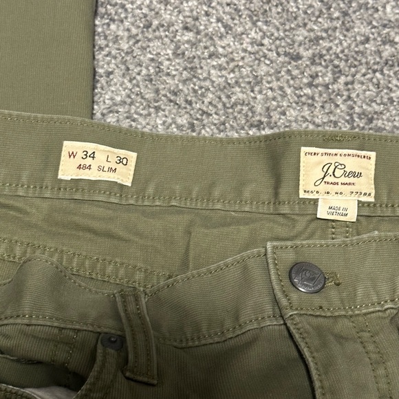 J. Crew 484 Slim Olive Green Pants - Picture 3 of 3
